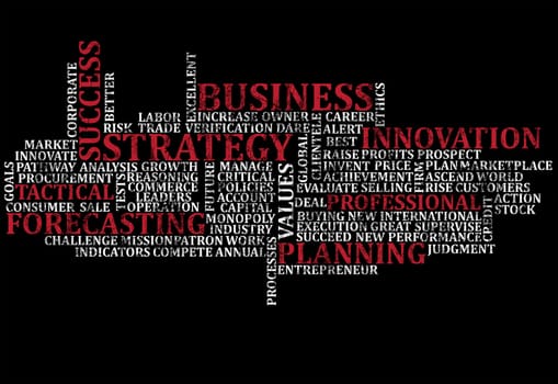 Business buzz words scrambled up for a background