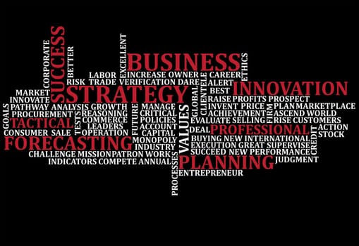 Business buzz words scrambled up for a background