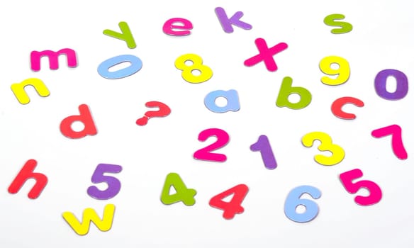 School Brushes Letters Numbers Pens Colorful