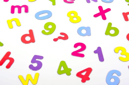 School Brushes Letters Numbers Pens Colorful