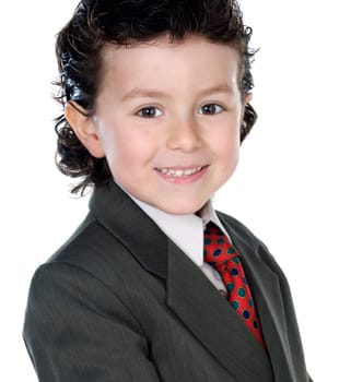 Little businessman isolated on a over white background