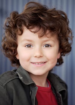 Beautiful boy with nice eyes isolated on white background