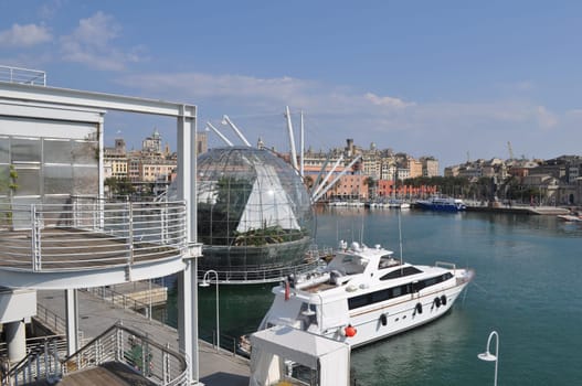 View of the Harbour in Genoa, Italy