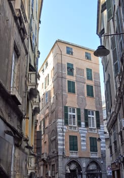 View of the town of Genoa in Italy