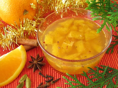 Orange marmalade with Christmas spices
