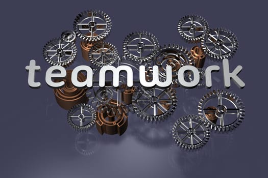 Illustration on Business Concepts - Teamwork - 3D