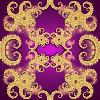 Chinese fractal pattern inspired by octopus. spiral of geometric repeat swirl