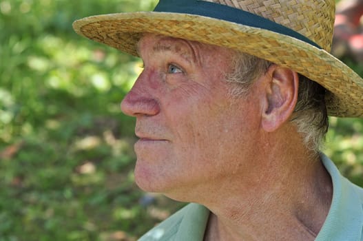 Senior in the garden