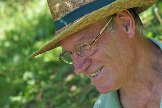 Senior in the garden