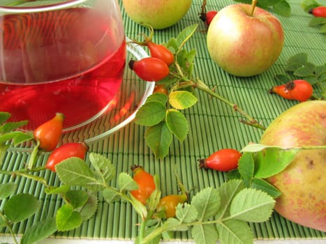 Fruit tea with rose hips and apples