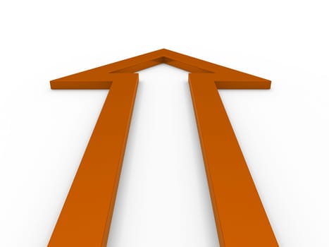3d arrow orange up growth success business
