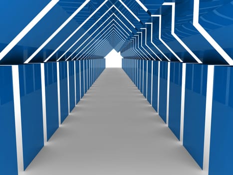 3d house tunnel blue home estate business