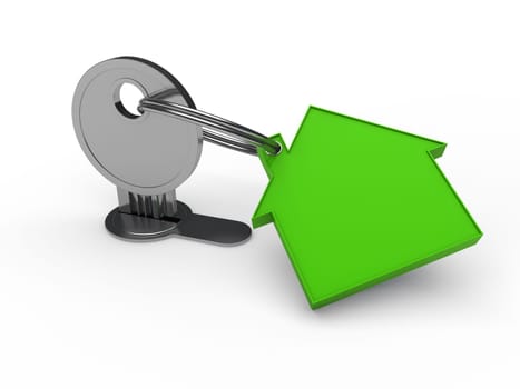3d key green house home security estate