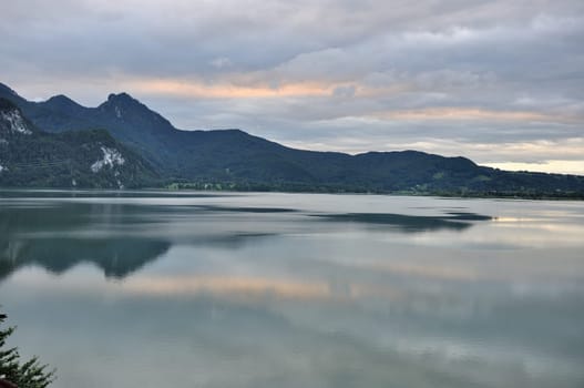 pastel colors at twilight, kochelsee