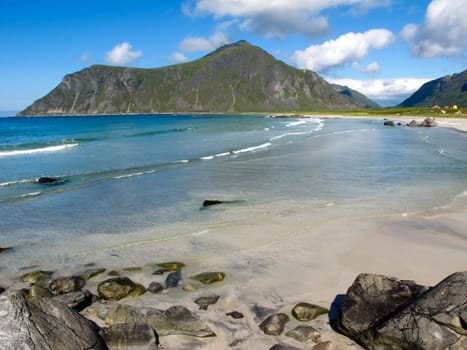 Picturesque landscape at Norway beach