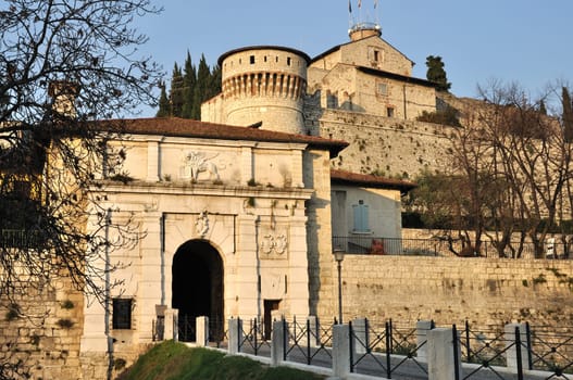 castle main entrance, brescia
