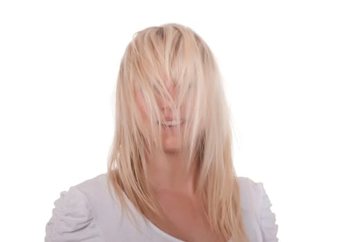 Teenager with disheveled hair