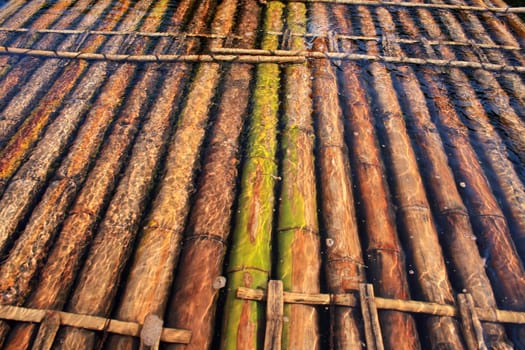 Bamboo raft on river Kvay, Thailand