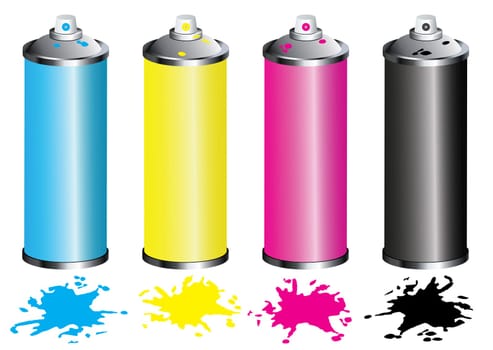 Spray cans CYMK