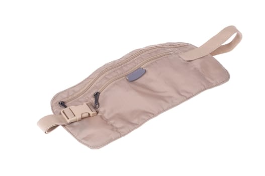 A traveller&#039 s money belt bag pouch isolated on white