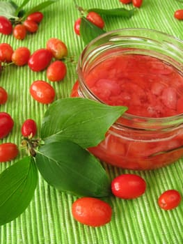 Jam with cornelian cherries