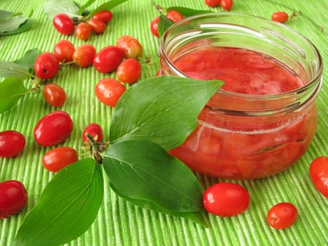 Jam with cornelian cherries
