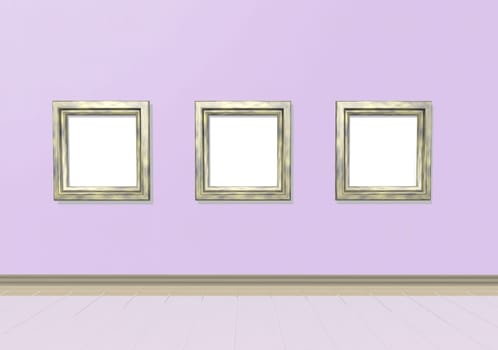 room with picture frames