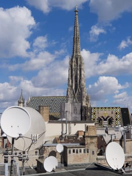 St. Stephen's Cathedral Vienna,view from a roof in the first district