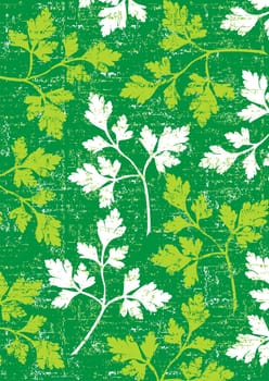 Parsley wallpaper vertical on green background.