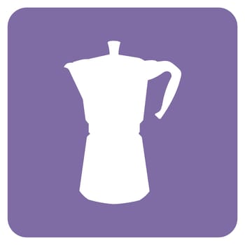 Italian coffe pot illustration icon over a light blue background. Vector file available.