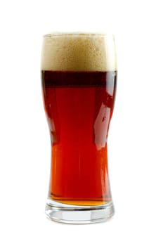 Glass of dark beer isolated on a white background