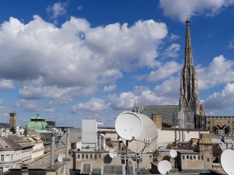 St. Stephen's Cathedral Vienna,view from a roof in the first district