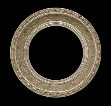 Picture gold frame with a decorative pattern on a black
