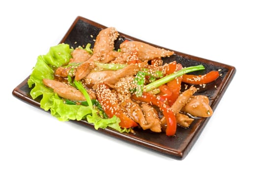 Chinese salad with spicy meat and vegetable