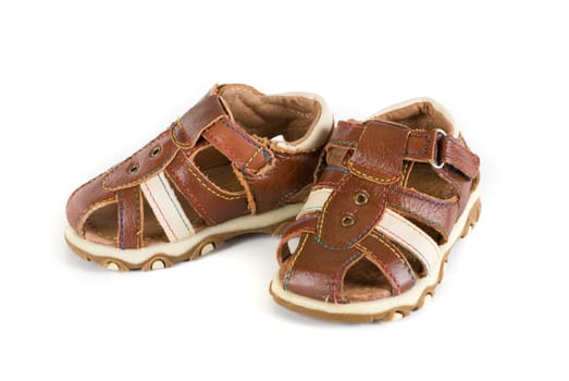 Summer baby shoes isolated on a white