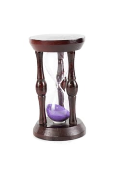 hourglass closeup isolated on a white background