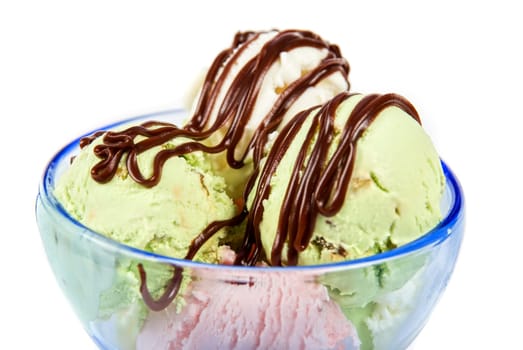 scoops of ice-cream isolated on a white background