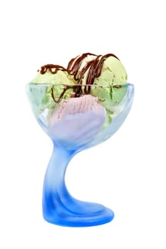 scoops of ice-cream isolated on a white background