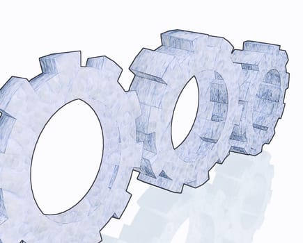 gears teeth or cogwheels