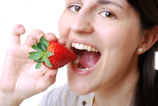 Eating strawberries
