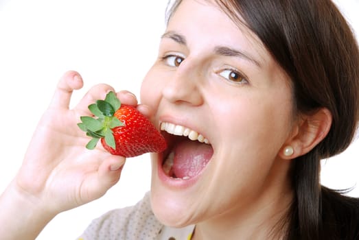 Eating strawberries