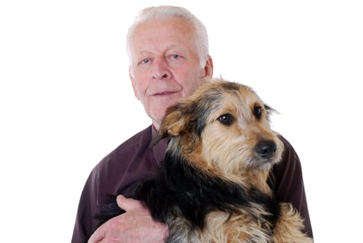 Senior with dog