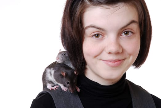 Girl with rats