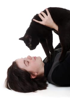 Girl with cat