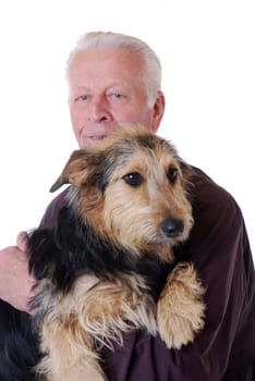 Senior with dog