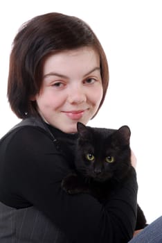 Girl with cat