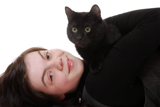 Girl with cat