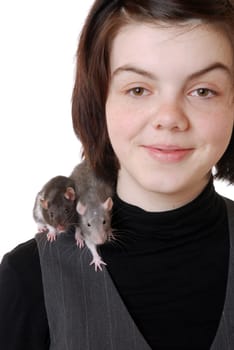 Girl with rats