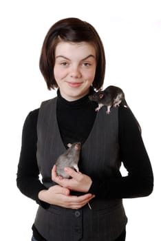 Girl with rats