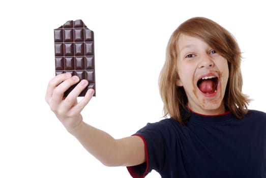 Eating chocolate